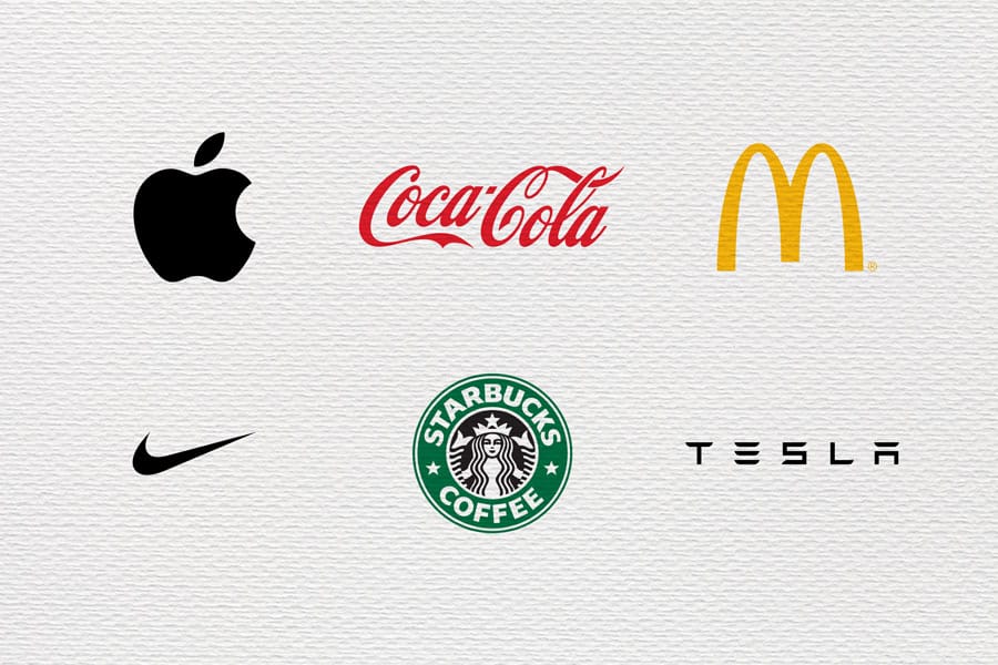 Iconic logos from well-known brands and their brand identity